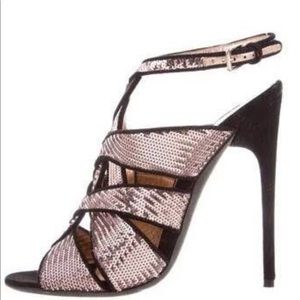 Tom ford sequin rose gold heels